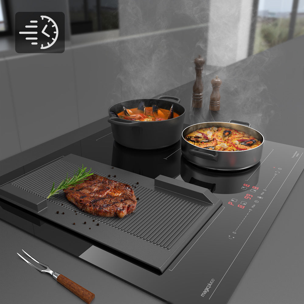 magicplux induction hob 60cm built-in hob Built-in electric hob 4 cooking zones, 9 power levels, sensor touch control, childproof lock