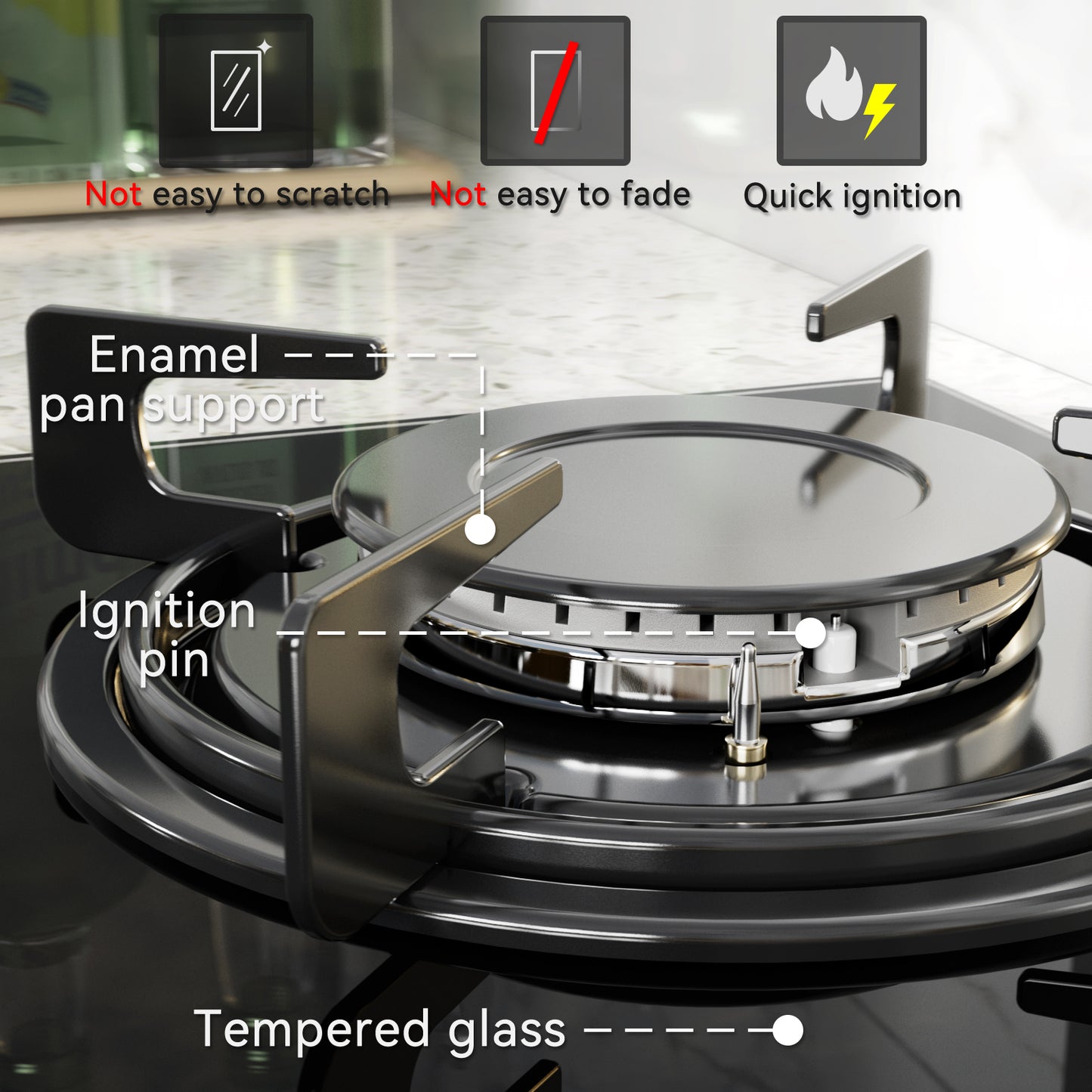 magicplux 2 burner gas hob, 30cm gas hob, built-in gas cooker, town and bottle gas, 4300W