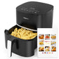 magicplux Hot Air Fryer 5,5L XXL, 1500W Airfryer with 13 Pre-programmed, with Digital LED Touch Screen, X CYCLONE AIR-Even Heat Technology, with 21 Recipe, Dishwasher Safe, Black