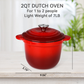 magicplux Dutch Oven Pot with Lid, Enameled Cast Iron Dutch Oven 2 Quart, Cast Iron Pot for Cooking, Red…