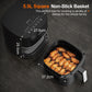 magicplux Hot Air Fryer 5,5L XXL, 1500W Airfryer with 13 Pre-programmed, with Digital LED Touch Screen, X CYCLONE AIR-Even Heat Technology, with 21 Recipe, Dishwasher Safe, Black