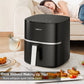 magicplux Hot Air Fryer 5,5L XXL, 1500W Airfryer with 13 Pre-programmed, with Digital LED Touch Screen, X CYCLONE AIR-Even Heat Technology, with 21 Recipe, Dishwasher Safe, Black